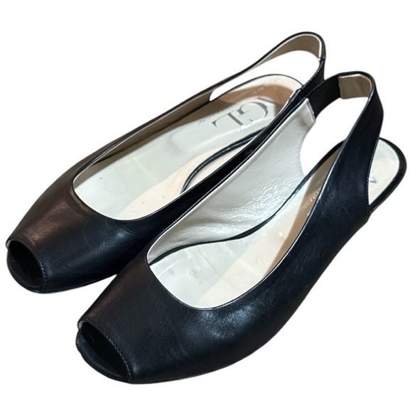EUC - AGL Slingback Peep Toe Flats - Size 39.5 (9.5) - Picture 1 of 5